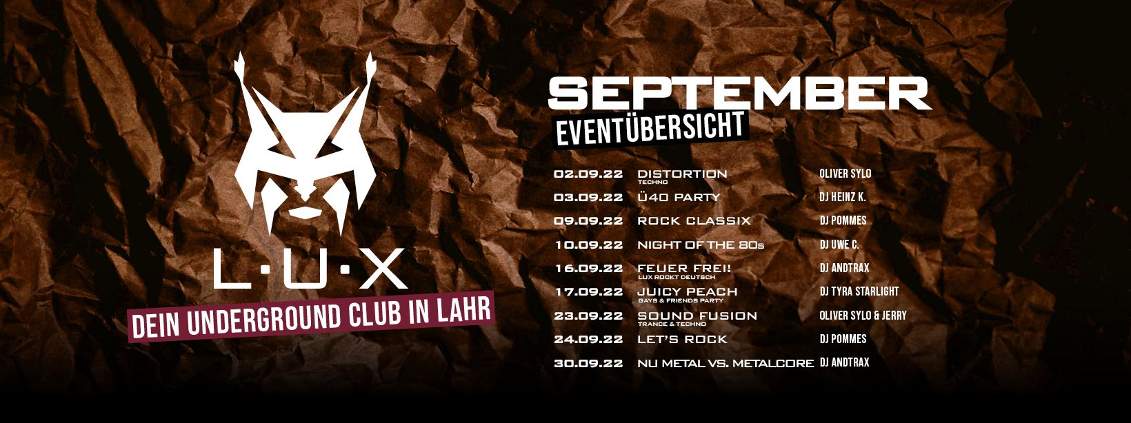 September Events im Club Lux